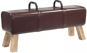 vidaXL Bank dunkelbraun 110x30x45cm Echtleder (42042119)