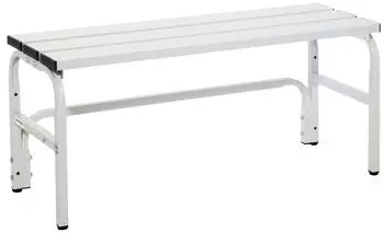 Sypro Wolf Umkleidebank Edelstahlrohr/Alu, einfach, 1015mm, lichtgrau RAL 7035 (131481)