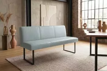 Kawola ELEEN Esszimmerbank Leder hellblau, 143cm (KA436408L6)