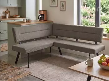 Beautysofa Zerra Eckbank L-Form, Curio-Stoff, braun, 192x153cm (Zerra)