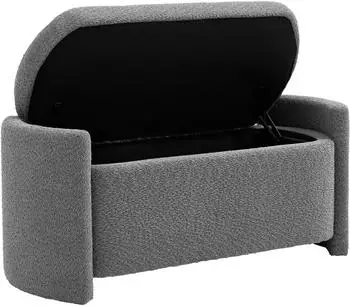 HomCom Sitzbank mit Stauraum, Samtoptik, grau (838-426V00GY)