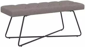 vidaXL Sitzbank mit Knopfheftung, Stoff, taupe, 110x40x46cm (42038377)