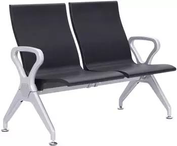 CLP Ermin Wartebank Airport-Stil, 2-Sitzer, schwarz (326892)