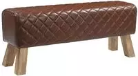 vidaXL Bank 110 x 30 x 45 cm Echtes Leder Diamant-Braun