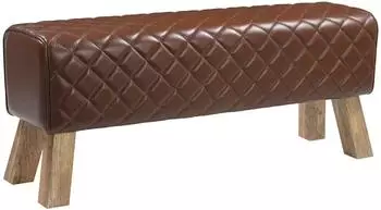 vidaXL Essbank 110x30x45cm Echtleder, diamantbraun
