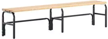 Sypro Wolf Umkleidebank Stahlrohr/Holz, einseitig, 2000mm, anthrazit (131351)
