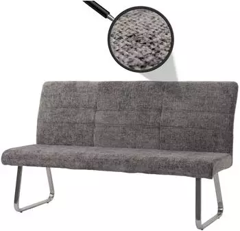 MCW Sitzbank G55 Chenille 180cm dunkelgrau, Edelstahl geb&uuml;rstet