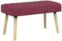 vidaXL Kanalgepolsterte Bank Weinrot 80 x 40 x 46 cm Stoff