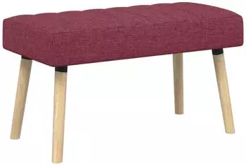 vidaXL Kanalgepolsterte Bank weinrot 80x40x46cm Stoff