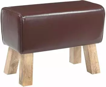 vidaXL Essbank aus echtem Leder, dunkelbraun, 60x30x45cm