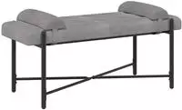 vidaXL Knopfgepolsterte Bank mit Kissen Hellgrau 110 x 40 x 46 cm Samt