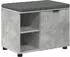 vidaXL Flurbank mit Kissen, Regal und Tür, betongrau, 60x38x46cm (891499)