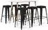 vidaXL 7 -tlg. Bar-Set weiß/schwarz (3057443)
