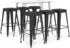 vidaXL 7-tlg. Bar-Set Weiß/Schwarz (3057415)