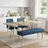 vidaXL Kanalgepolsterte Sitzbank blau, Stoff, 110x40x46cm (42038495)