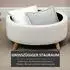HomCom Ovale Polsterbank mit Stauraum, Samtoptik, beige (838-173BG)