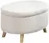HomCom Ovale Polsterbank mit Stauraum, Samtoptik, beige (838-173BG)