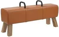 vidaXL Sitzbank Braun 110 x 30 x 45 cm Echtleder