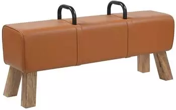 vidaXL Sitzbank Echtleder braun 110x30x45cm