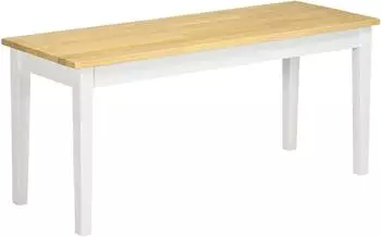 HomCom Sitzbank 2-Sitzer Kiefernholz, natur/wei&szlig;, 102x36x45cm, bis 220kg (HOMCOM-SB102)