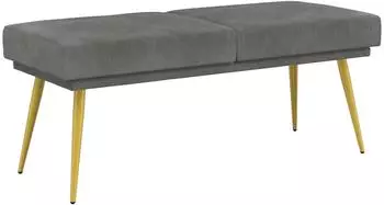 vidaXL Doppellagige Sitzbank dunkelgrau, Samt, 120x45x46cm (42038586)