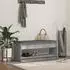vidaXL Flurbank mit Kissen und Regal, betongrau, 103x38x45cm