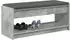 vidaXL Flurbank mit Kissen und Regal, betongrau, 103x38x45cm