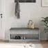 vidaXL Flurbank mit Kissen und Regal, betongrau, 103x38x45cm