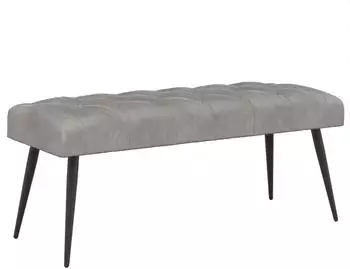 vidaXL Sitzbank mit Knopfheftung, Samt, hellgrau, 110x40x46cm (42038571)