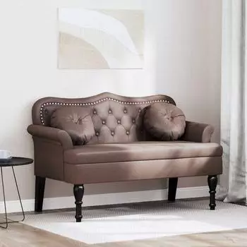vidaXL Chesterfield Bank braun 120,5x65x75cm Kunstleder (42019281)
