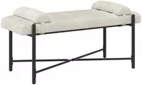 vidaXL Knopfgepolsterte Bank mit Kissen Creme 110 x 40 x 46 cm Samt