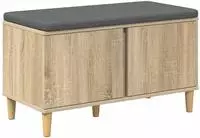 vidaXL Flurbank mit Kissen mit Speicher Sonoma-Eiche 80 x 38 x 46 cm