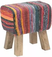 vidaXL Bank 40 x 30 x 45 cm Echtes Leder Mehrfarbig