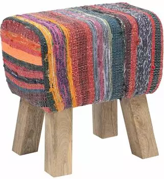vidaXL Essbank 40x30x45cm Echtleder, mehrfarbig