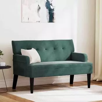 vidaXL Chesterfield Bank dunkelgr&uuml;n, Samt, 112x65,5x75cm (42019288)