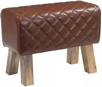 vidaXL Essbank 60x30x45cm Echtleder, diamantbraun