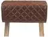 vidaXL Essbank 60x30x45cm Echtleder, diamantbraun