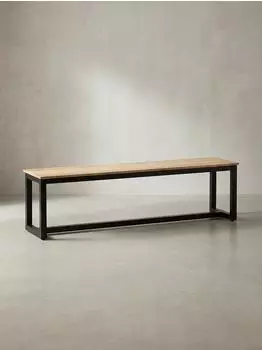 KADIMA DESIGN Esszimmerbank Akazie Massivholz, ohne Lehne, Loft-Stil, 160x40x45cm
