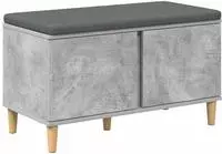 vidaXL Flurbank mit Kissen mit Speicher Betongrau 80 x 38 x 46 cm