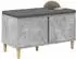 vidaXL Flurbank mit Kissen und Stauraum, betongrau, 80x38x46cm (891531)