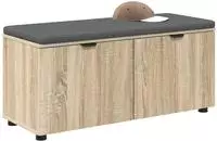vidaXL Flurbank mit Kissen mit Regal Sonoma-Eiche 100 x 38 x 46 cm