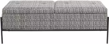 KARE Buttons Storage Polsterbank mit Stauraum, schwarz/wei&szlig; (85051)