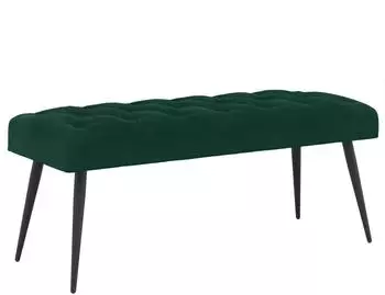 vidaXL Sitzbank mit Knopfheftung, dunkelgr&uuml;n, Samt, 110x40x46cm (42038573)