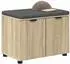 vidaXL Flurbank mit Kissen und Regal, Sonoma-Eiche, 60x38x46cm