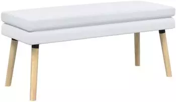 vidaXL Doppellagige Sitzbank wei&szlig;, Stoff, 110x40x47cm
