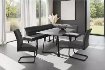Jockenh&ouml;fer Eckbankgruppe 4-tlg 140x90cm schwarz (58248010)