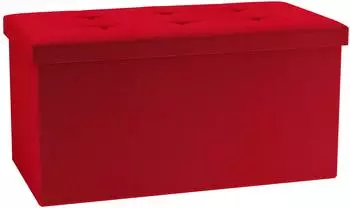VCM Boxas Stoff-Sitztruhe rot, 38x76x38cm