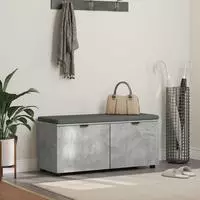 vidaXL Flurbank mit Kissen mit Regal Betongrau 100 x 38 x 46 cm
