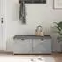 vidaXL Flurbank mit Kissen und Regal, betongrau, 100x38x46cm (891491)