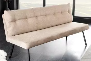 Riess-Ambiente BIG GEORGE Sitzbank 160cm, champagner beige, Samt, Taschenfederkern